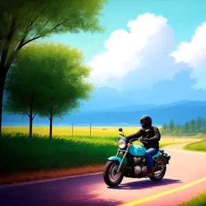 Man speeding on a stylish moped