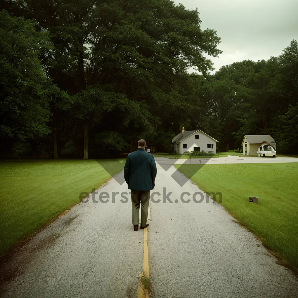 Picture of Summer Country Road Golfing Landscape