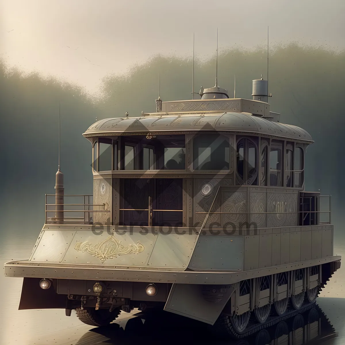 Picture of Serene Harbor View with Fishing Boat