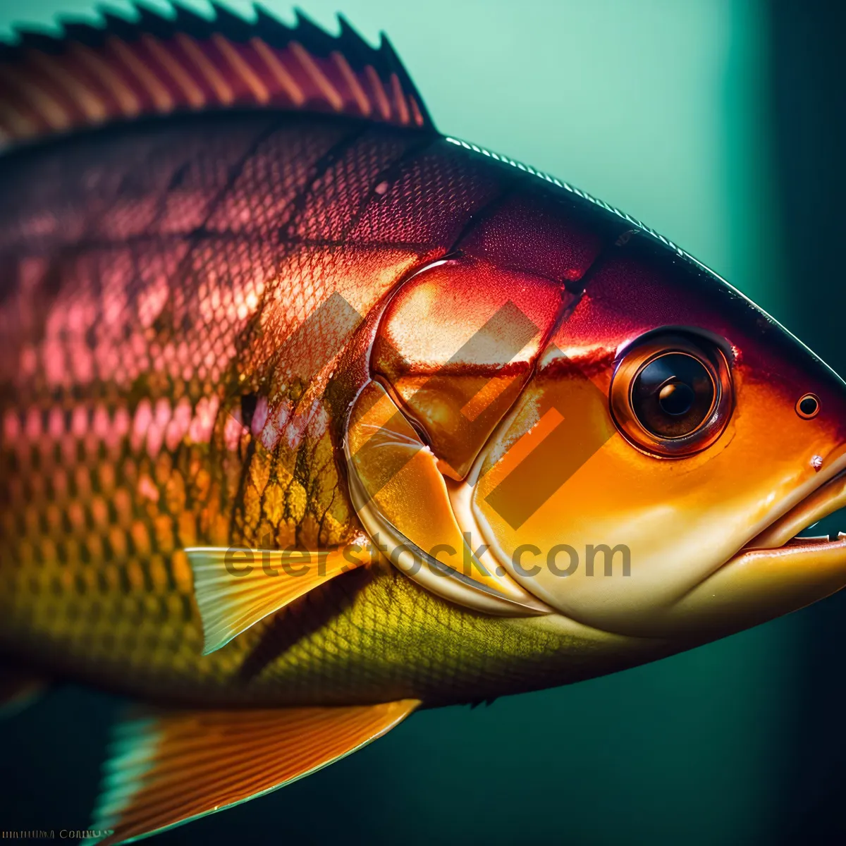 Picture of Colorful Goldfish Swimming in Aquarium