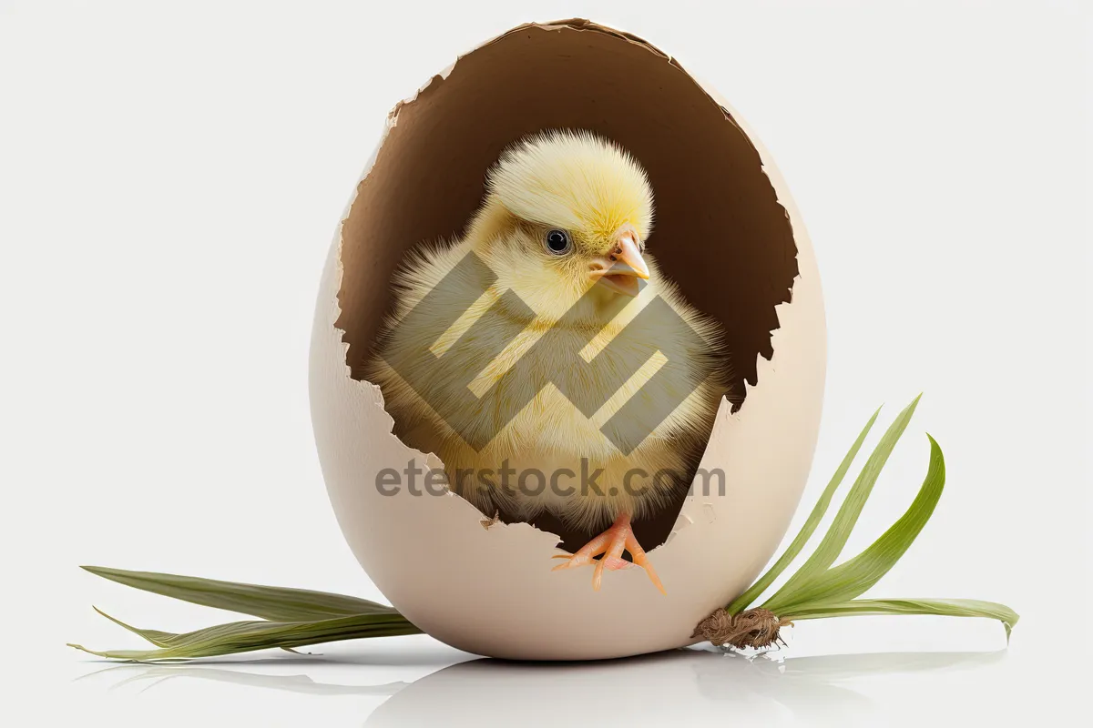 Picture of Fluffy Yellow Chick in Studio Portrait