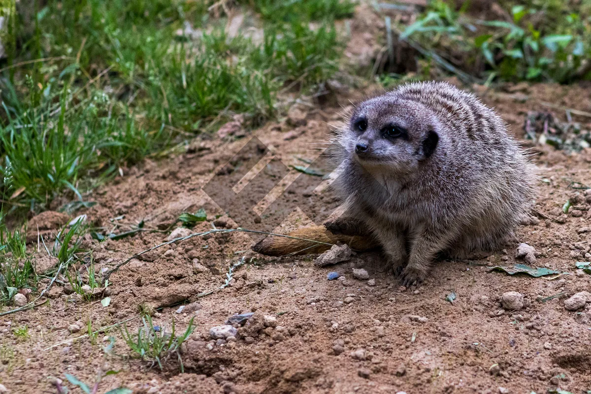 Picture of Furry Mongoose in a Wild Zoo Habitat