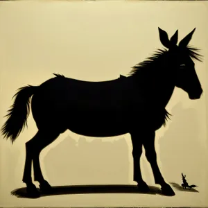 Black Stallion Silhouette - Majestic Equine on Ranch
