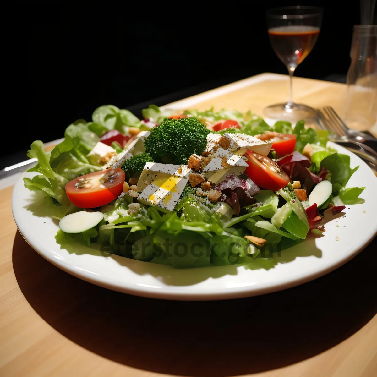 Picture of Healthy Gourmet Salad with Fresh Vegetables and Cheese