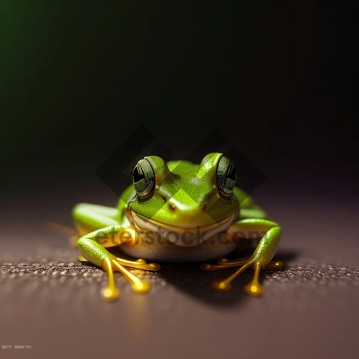 Picture of Colorful Tree Frog Peeping with Bulging Eyes