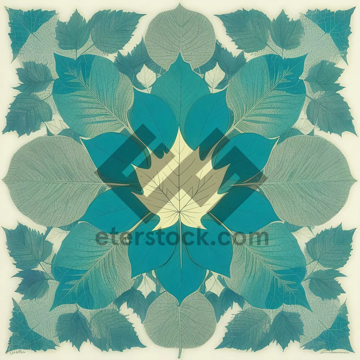 Picture of Ornate Floral Leaf Pattern - Vintage Decorative Graphic Design