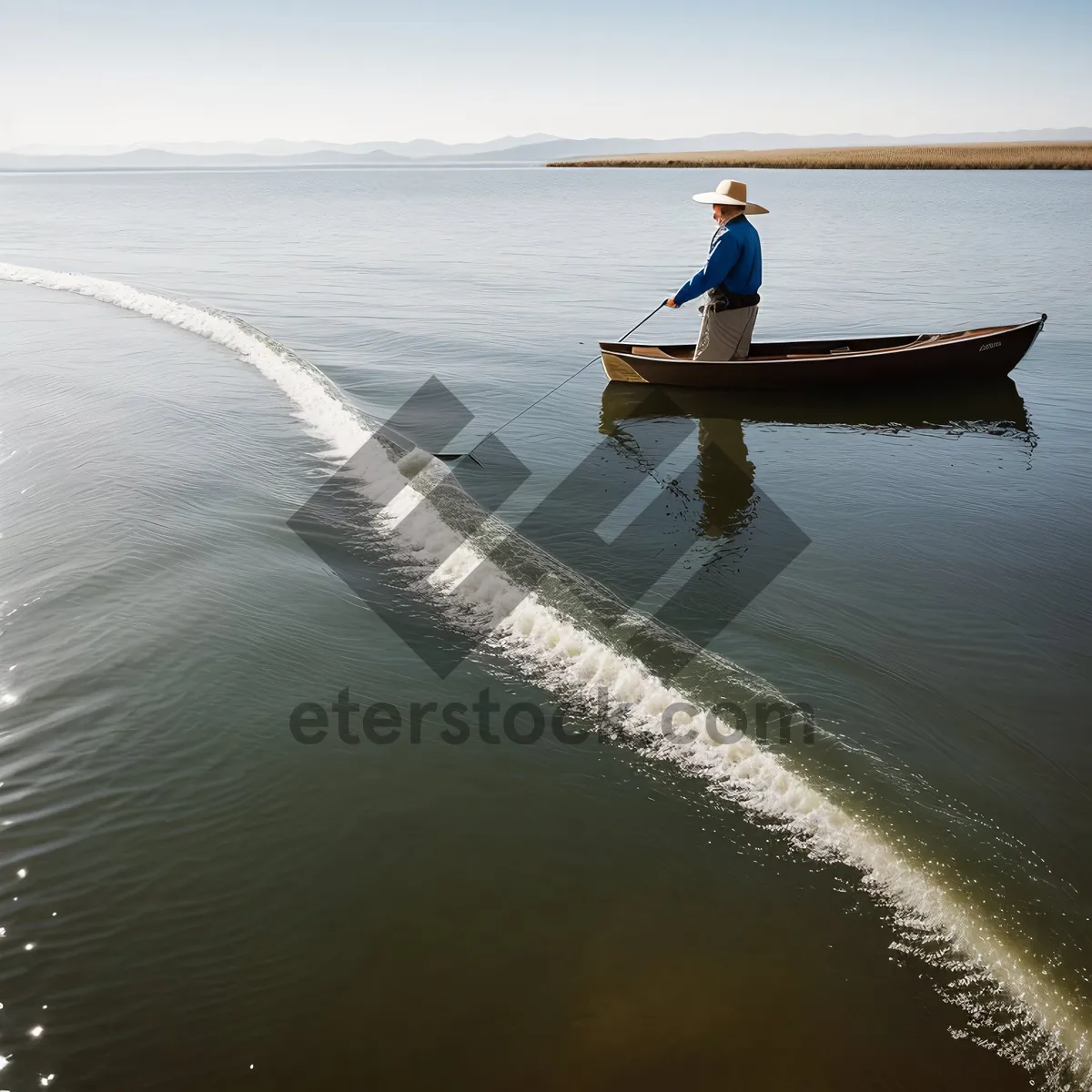 Picture of Serene Waters: Paddle Outrigger Kayak on Beach