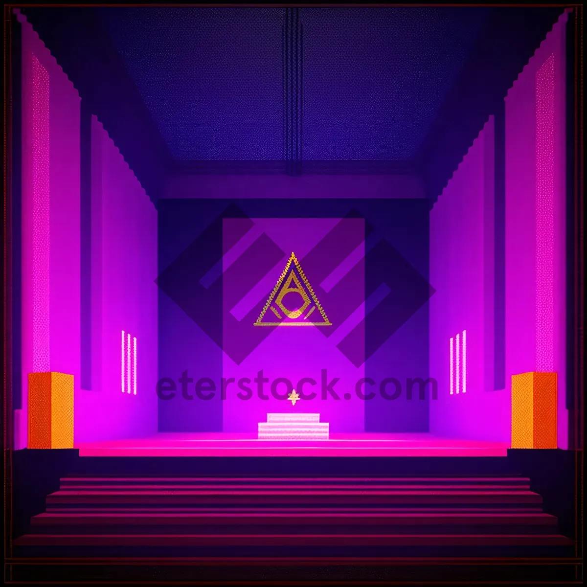 Picture of Boutique Glam: Modern Graphic Hall with Shiny Curtain Backdrop