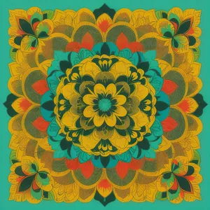 Vibrant Floral Pillow Art: Colorful Arabesque Design