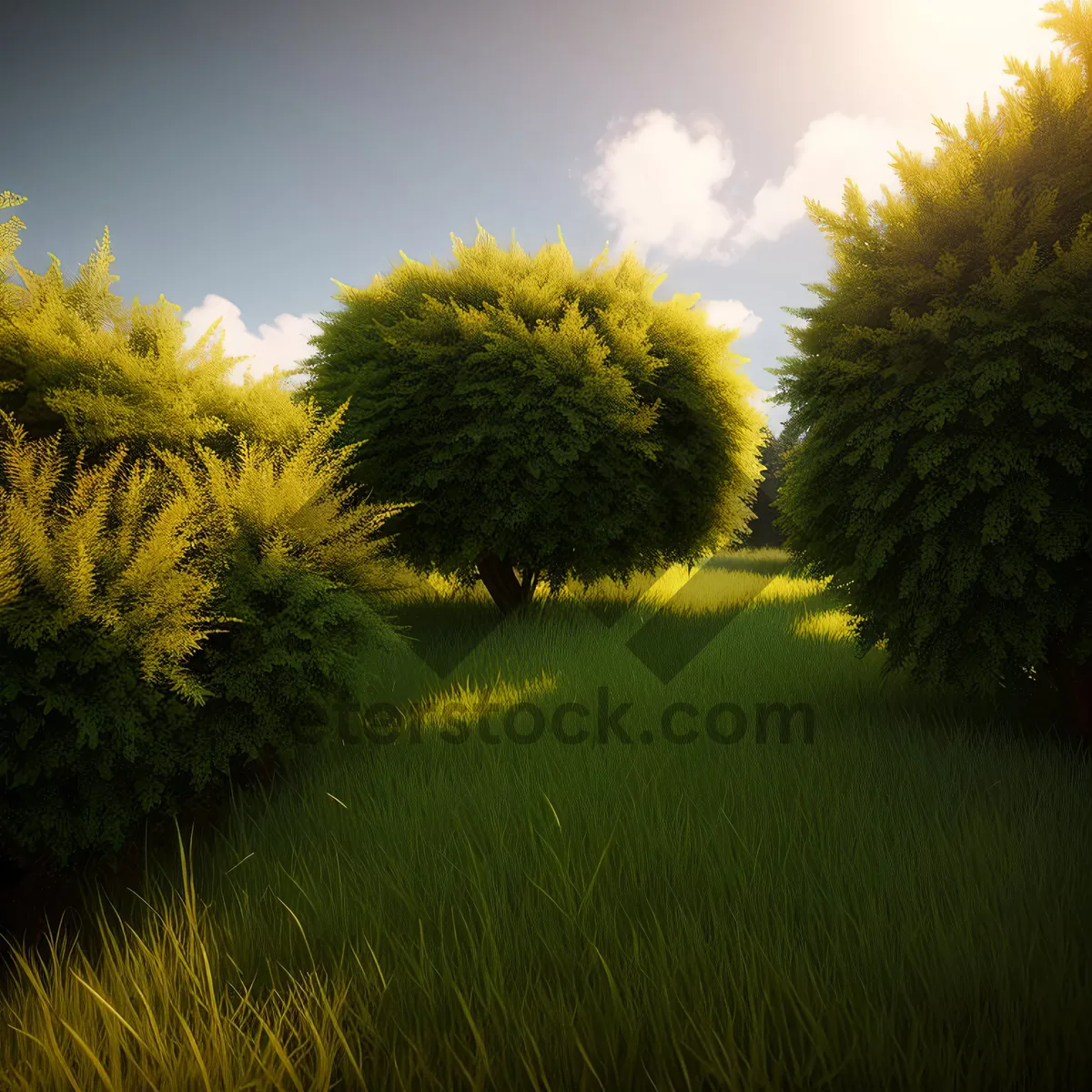 Picture of Vibrant Meadow Horizon with Dandelion and Gorse