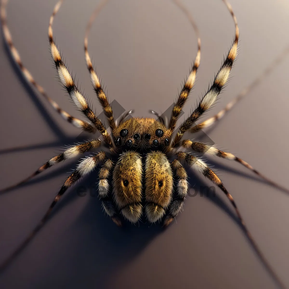 Picture of Creepy Crawlers in a Web: Detailed Garden Spider Close-up