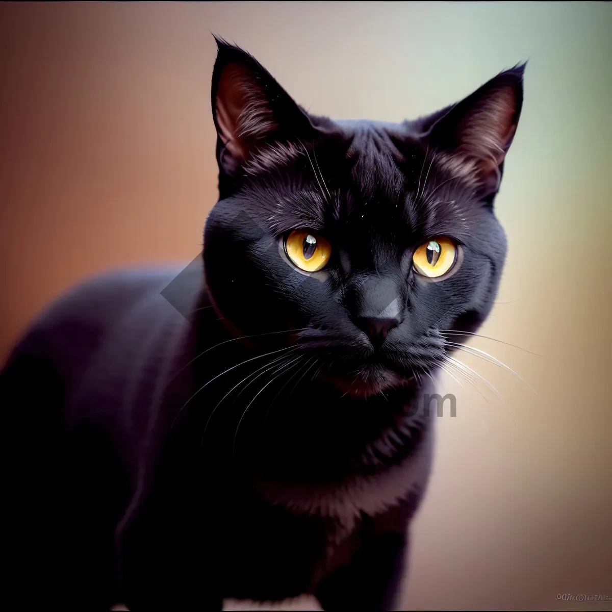 Picture of Adorable Fluffy Gray Kitten with Playful Eyes