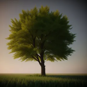 Idyllic Oak Forest Under Summer Sun