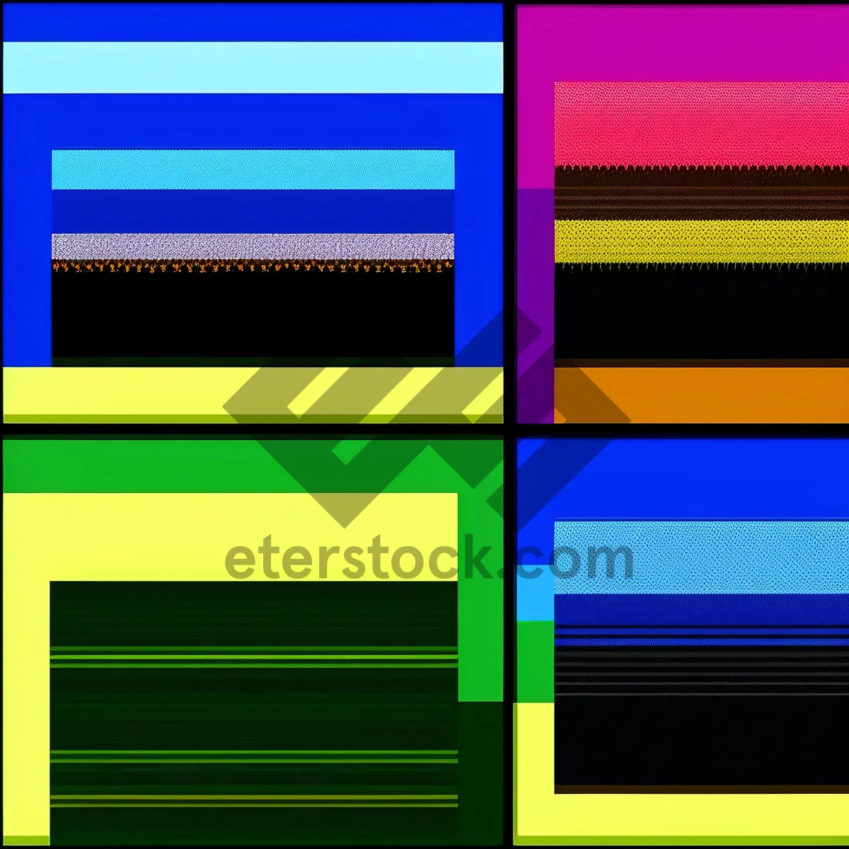 Picture of Modern Shiny Rectangle Icon Set in Bright Colors