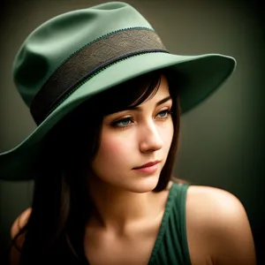 Gorgeous Smiling Brunette Lady with Hat