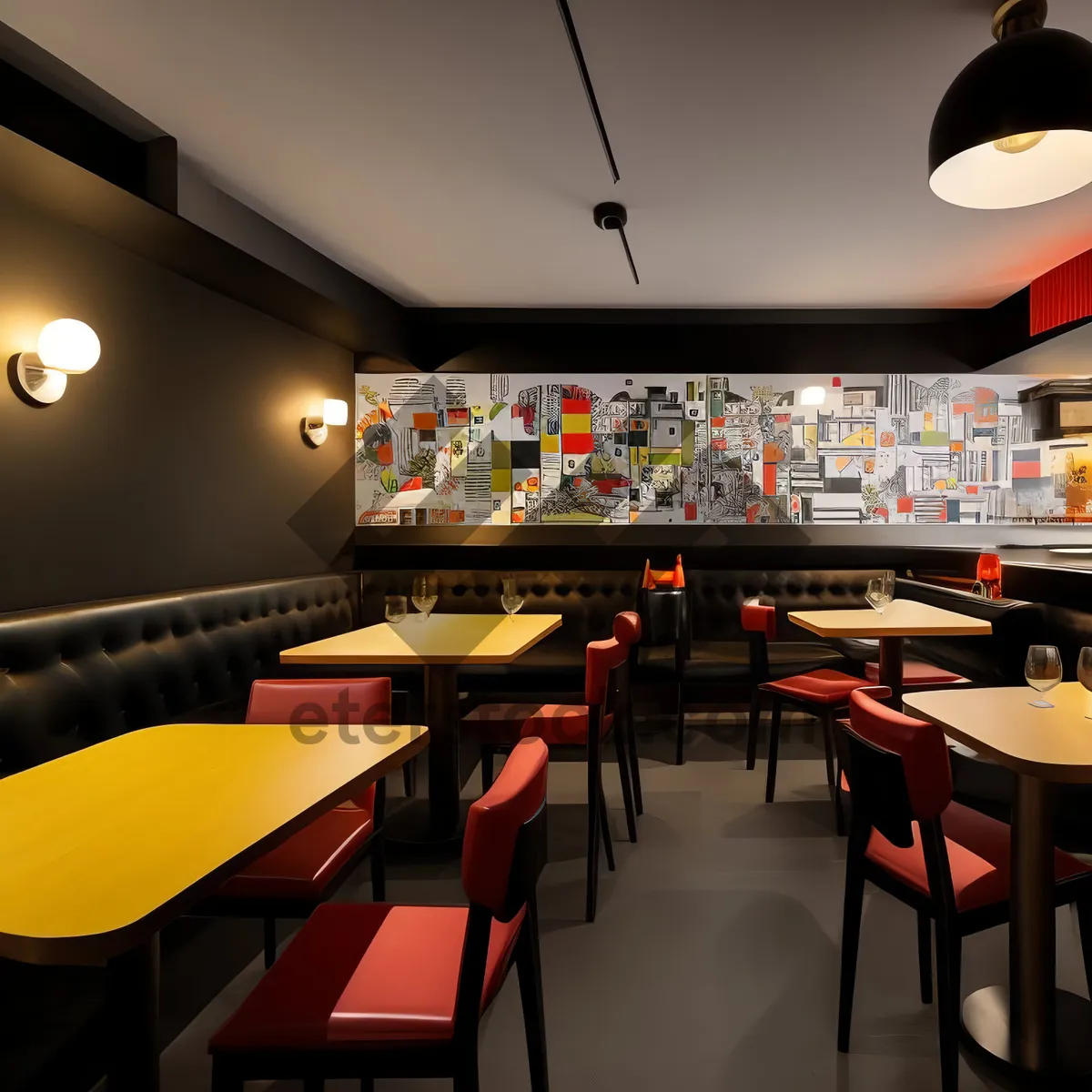 Picture of Modern Interior Design in Empty Restaurant Hall