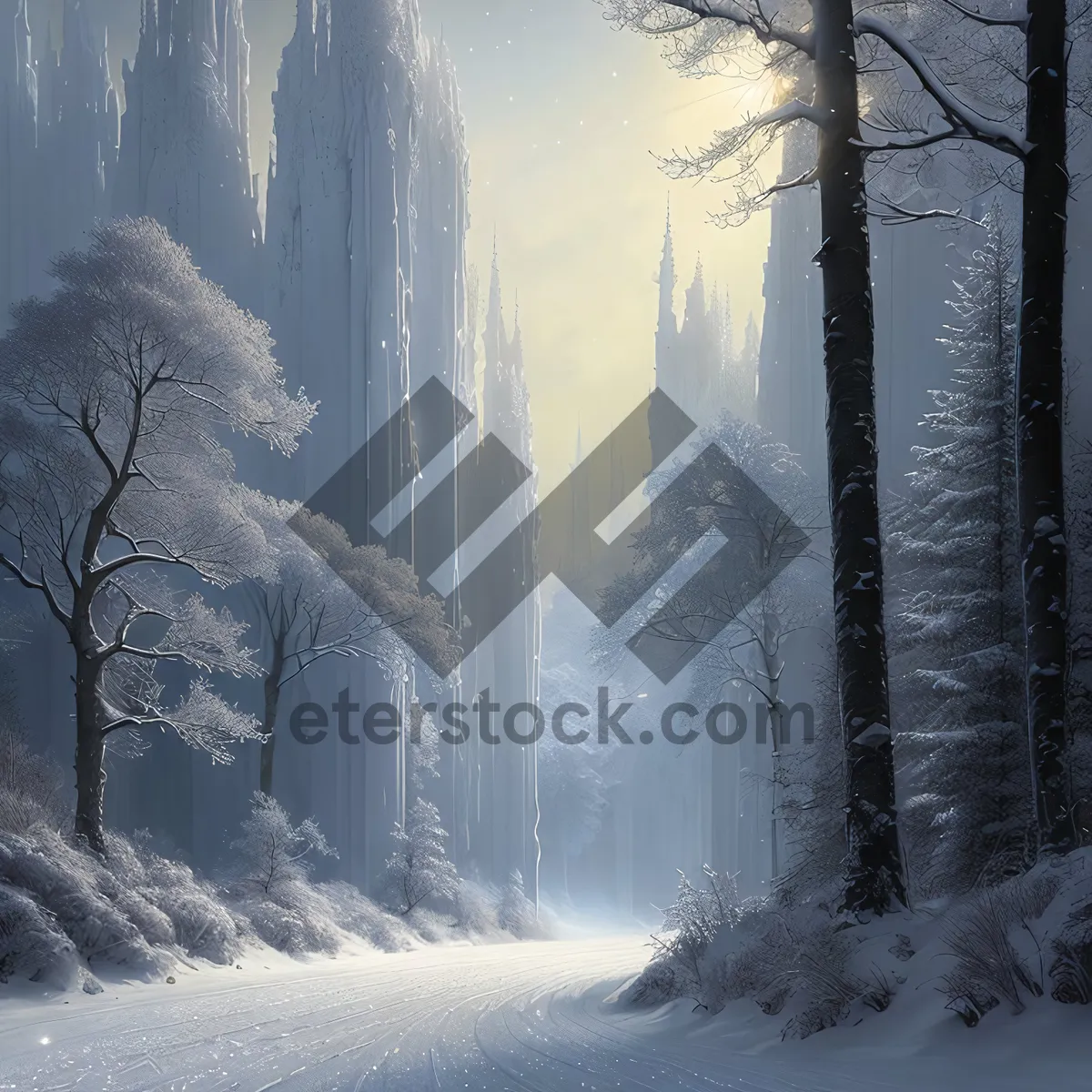 Picture of Winter Wonderland: Serene Snowy Forest Landscape