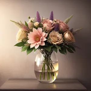 Pink Rose Bouquet in Elegant Vase - Floral Arrangement for Celebrations