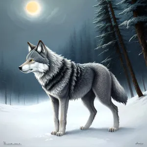 Majestic Snow White Timber Wolf with Captivating Eyes