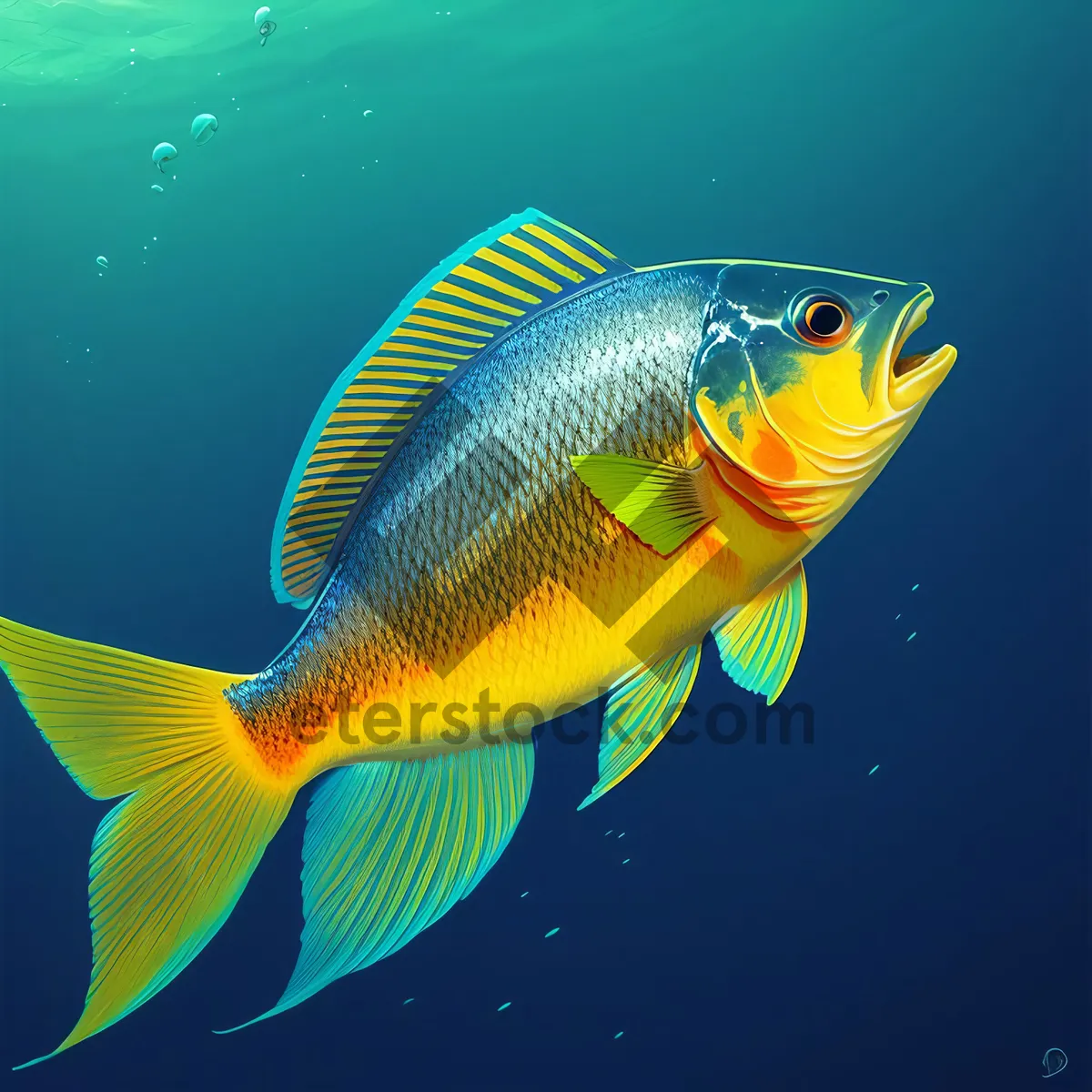 Picture of Golden Aquatic Fish in a Bowl