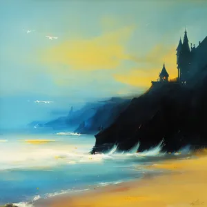 Sunset over Turquoise Waves at Paradise Coast