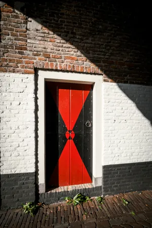 Vintage building with window and hourglass