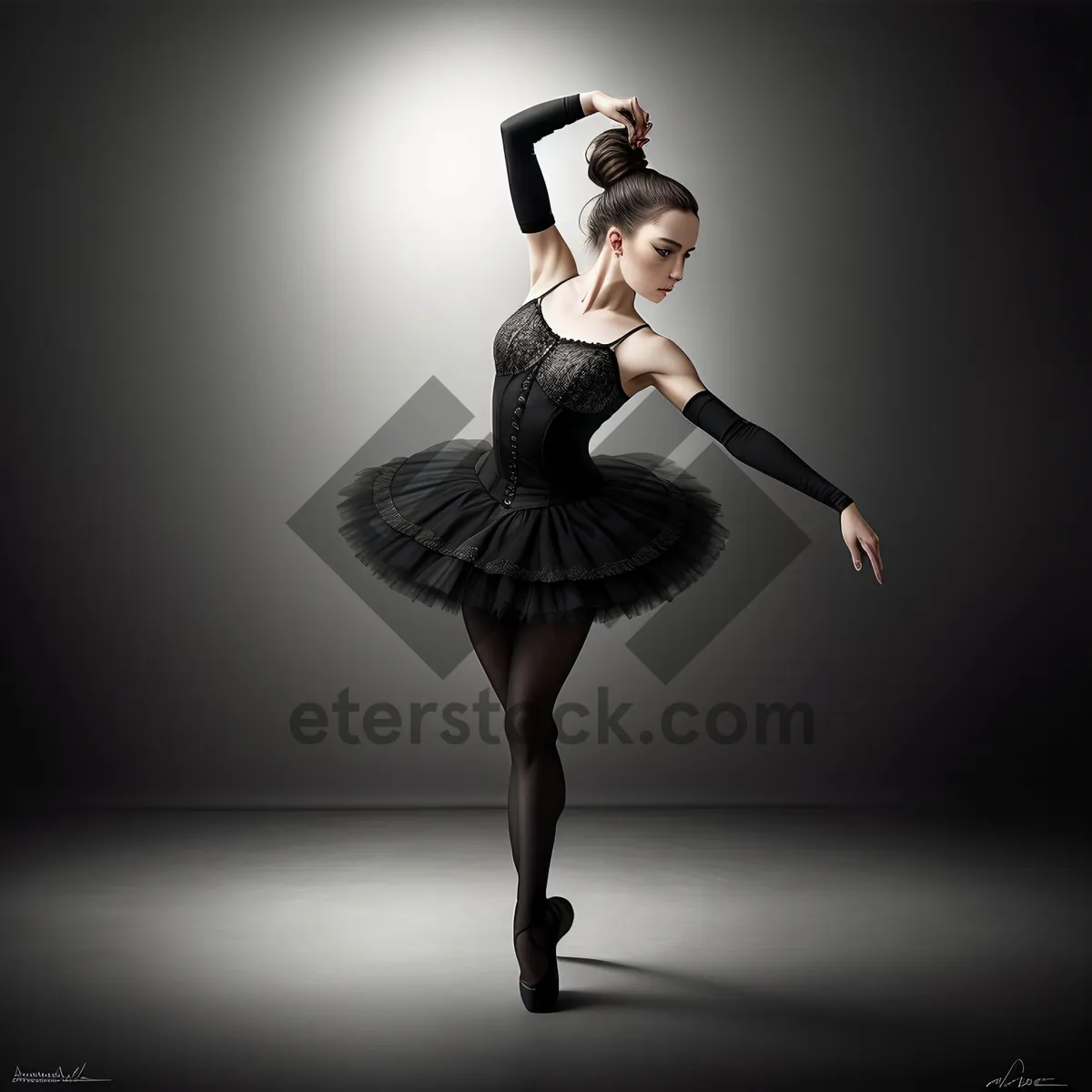Picture of Elegant Ballet Dancer in Stunning Silhouette