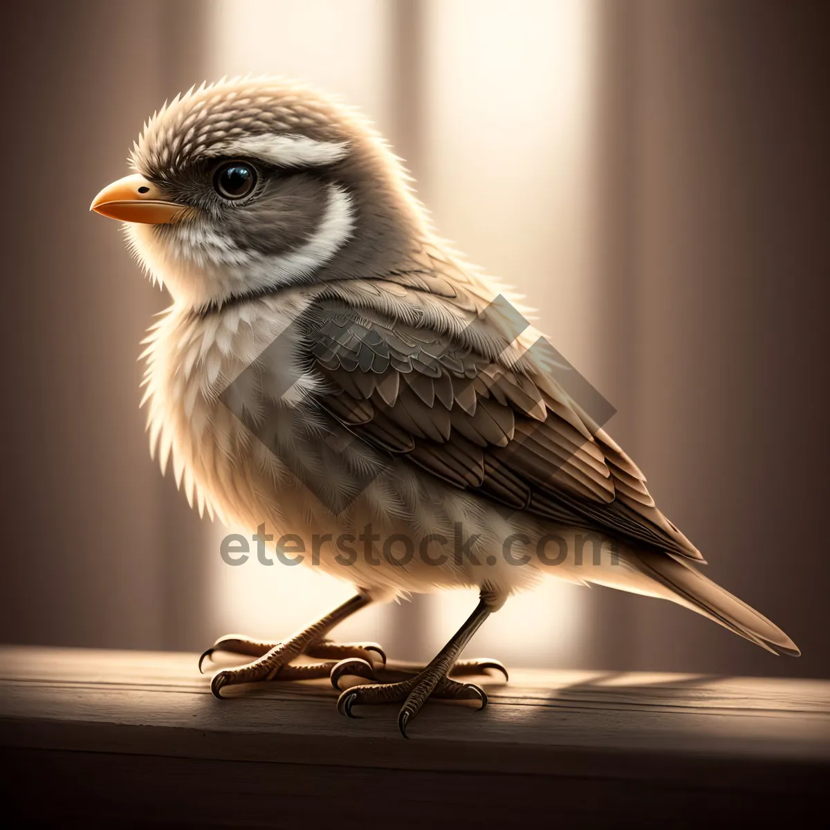 Picture of Cute Sparrow perched on Branch