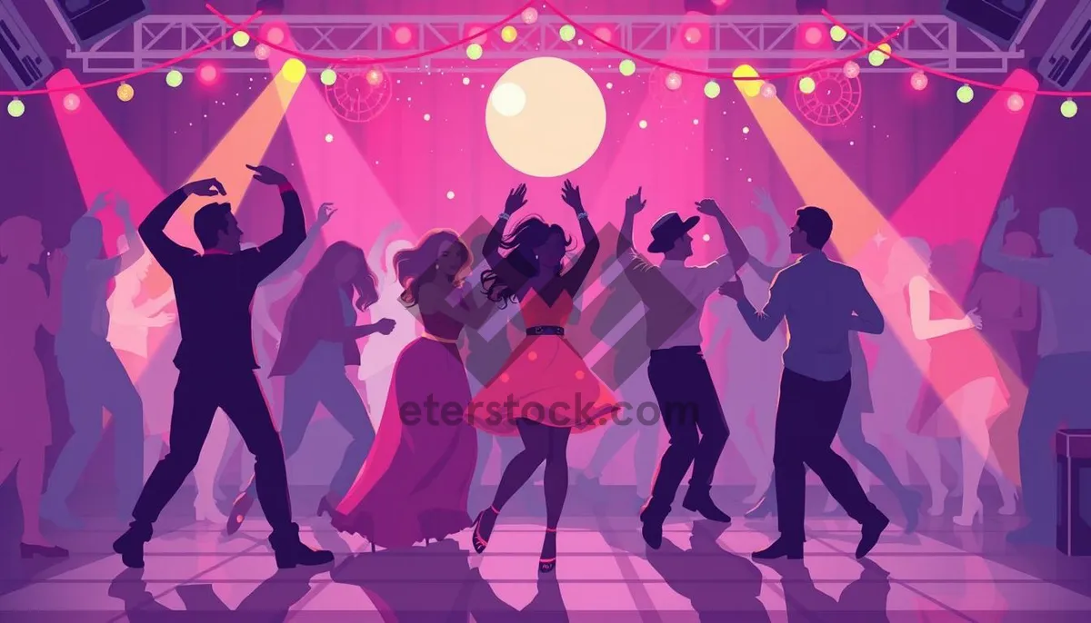 Picture of Dancing silhouettes at a lively disco party event.