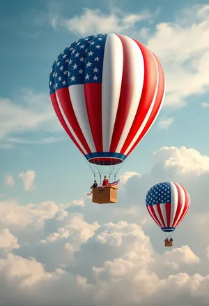 Colorful hot air balloon flying over sky