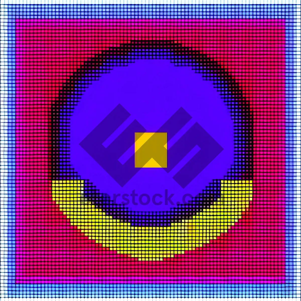 Picture of Modern Mosaic Grid Design - Digital Pixel Art