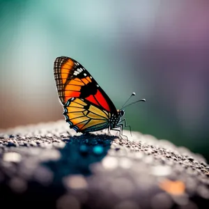 Vibrant Monarch Butterfly in Colorful Garden