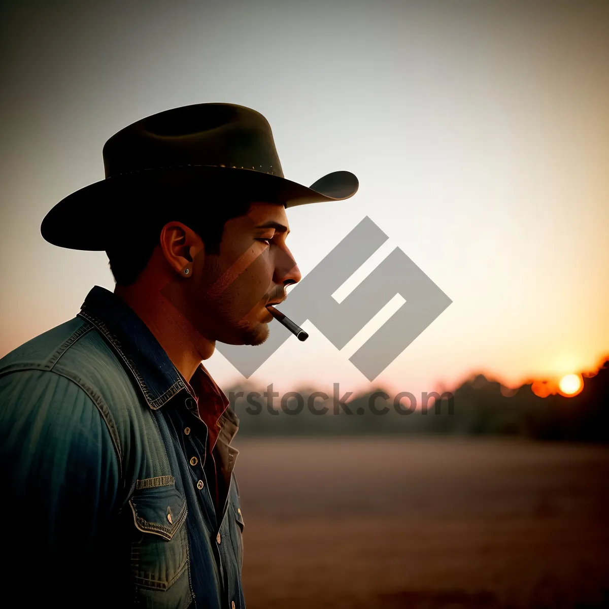 Picture of Stylish Cowboy in Traditional Hat