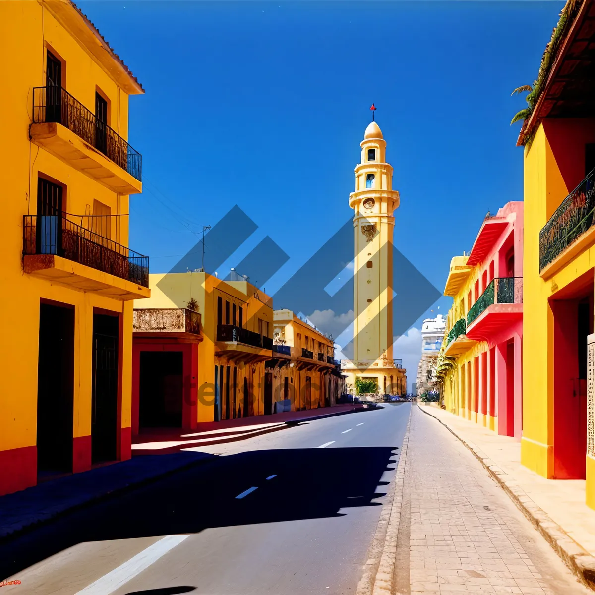 Picture of Iconic Minaret Tower in Historic Cityscape