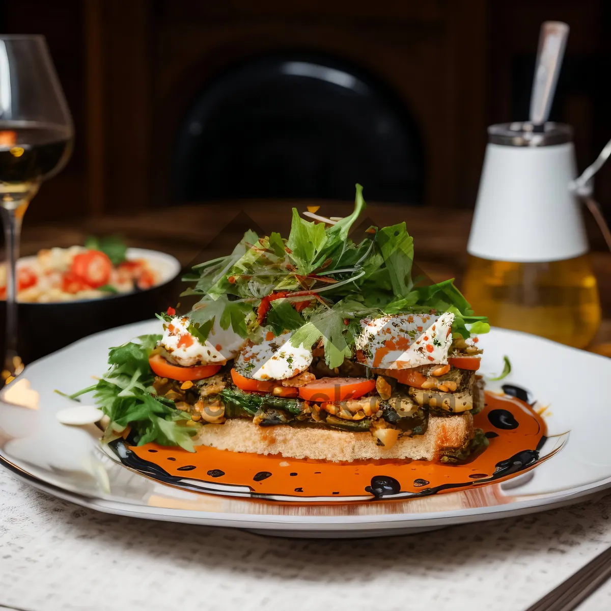 Picture of Fresh and Delicious Gourmet Salad with Cheese
