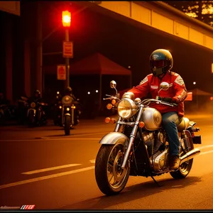 Speedy Biker on Open Road