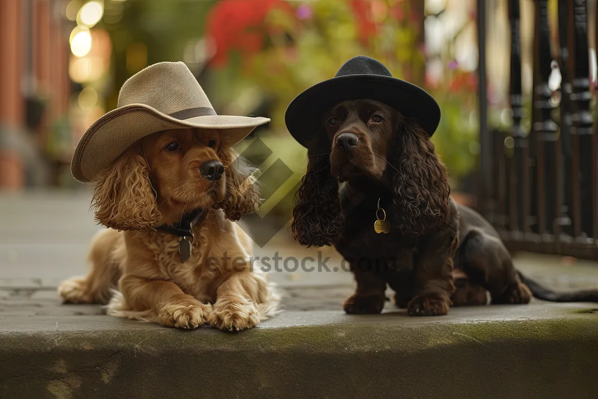 Picture of Cute Cocker Spaniel Puppy in Studio Portrait