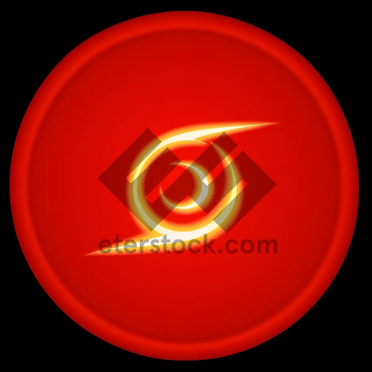Picture of Shiny Round Web Button: 3D Orange Circle Icon