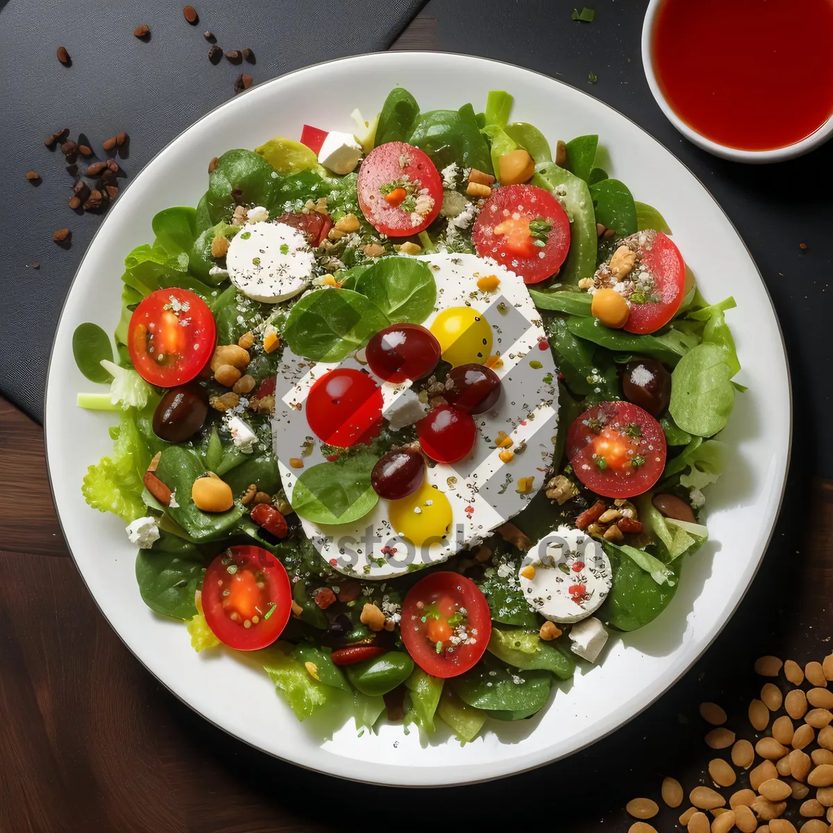 Picture of Fresh Berry Salad with Lettuce and Vegetables