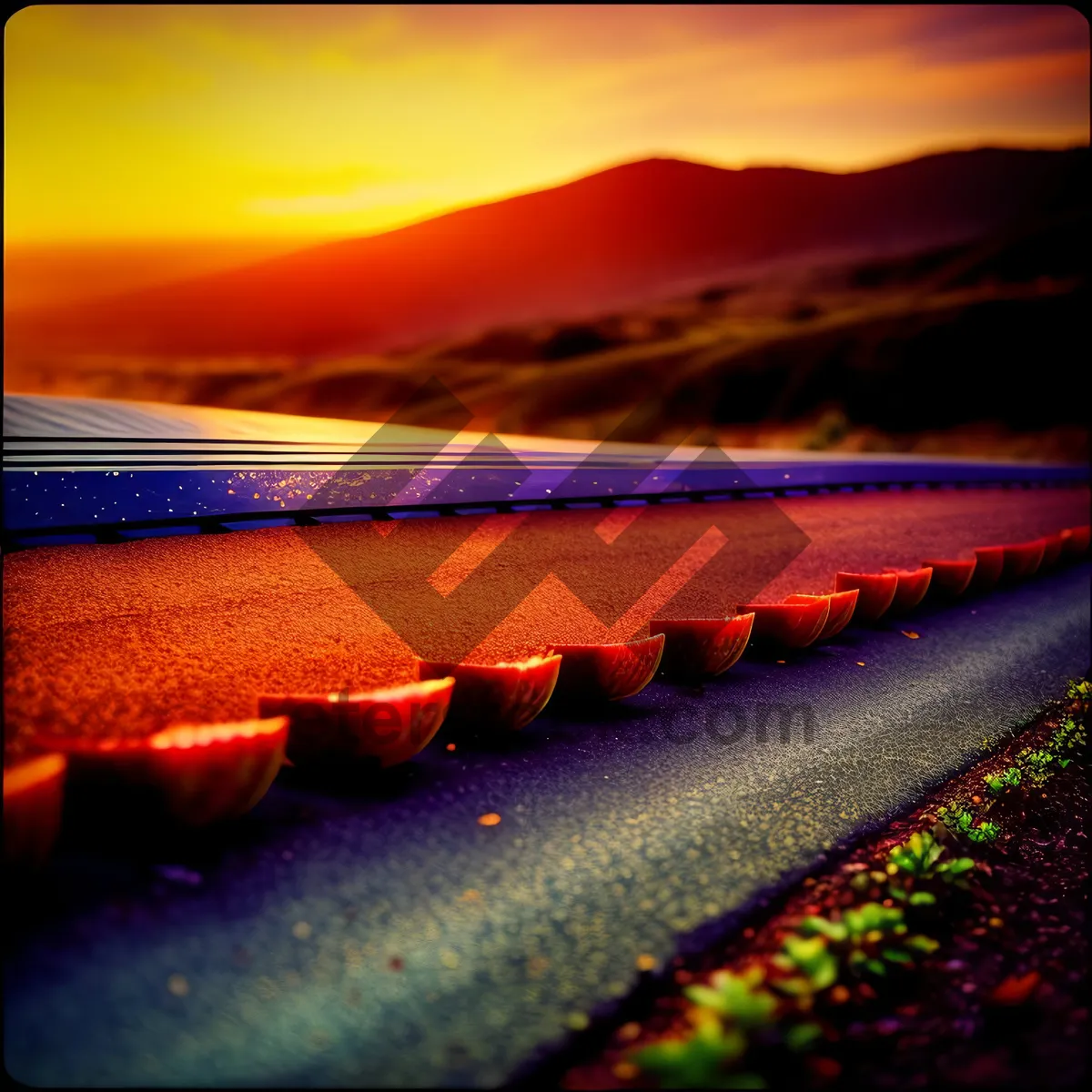 Picture of Golden Horizon: Stunning Sunset Over Coastal Landscape