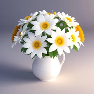 Bright Yellow Daisy Blossom in Natural Meadow