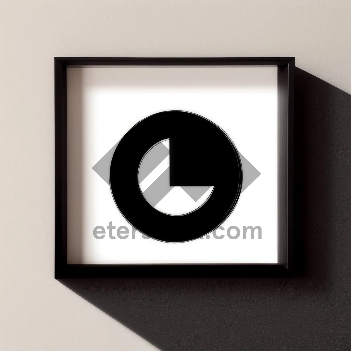 Picture of Modern Square Button with Black Frame: Sleek 3D Design