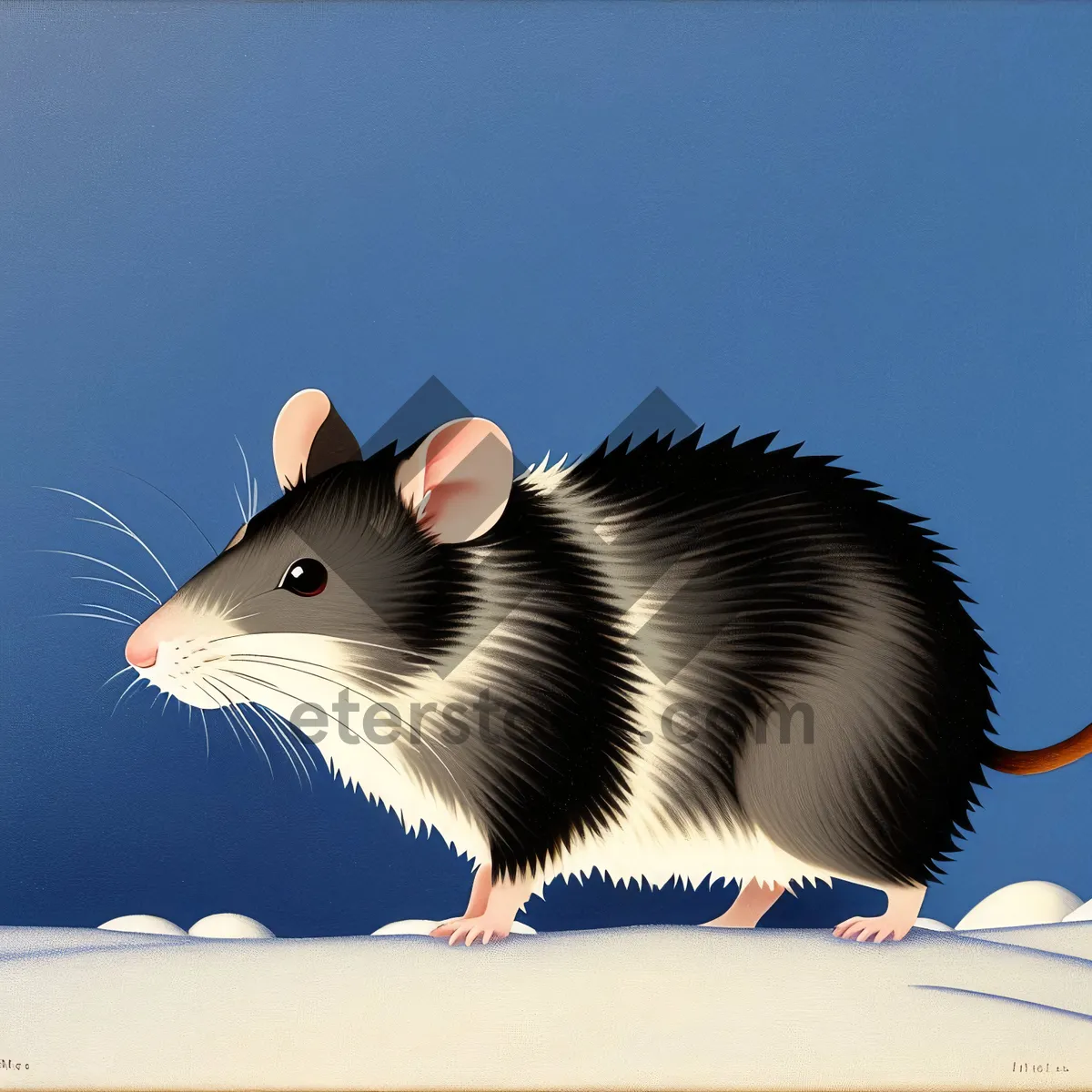 Picture of Furry Gray Rat with Cute Whiskers