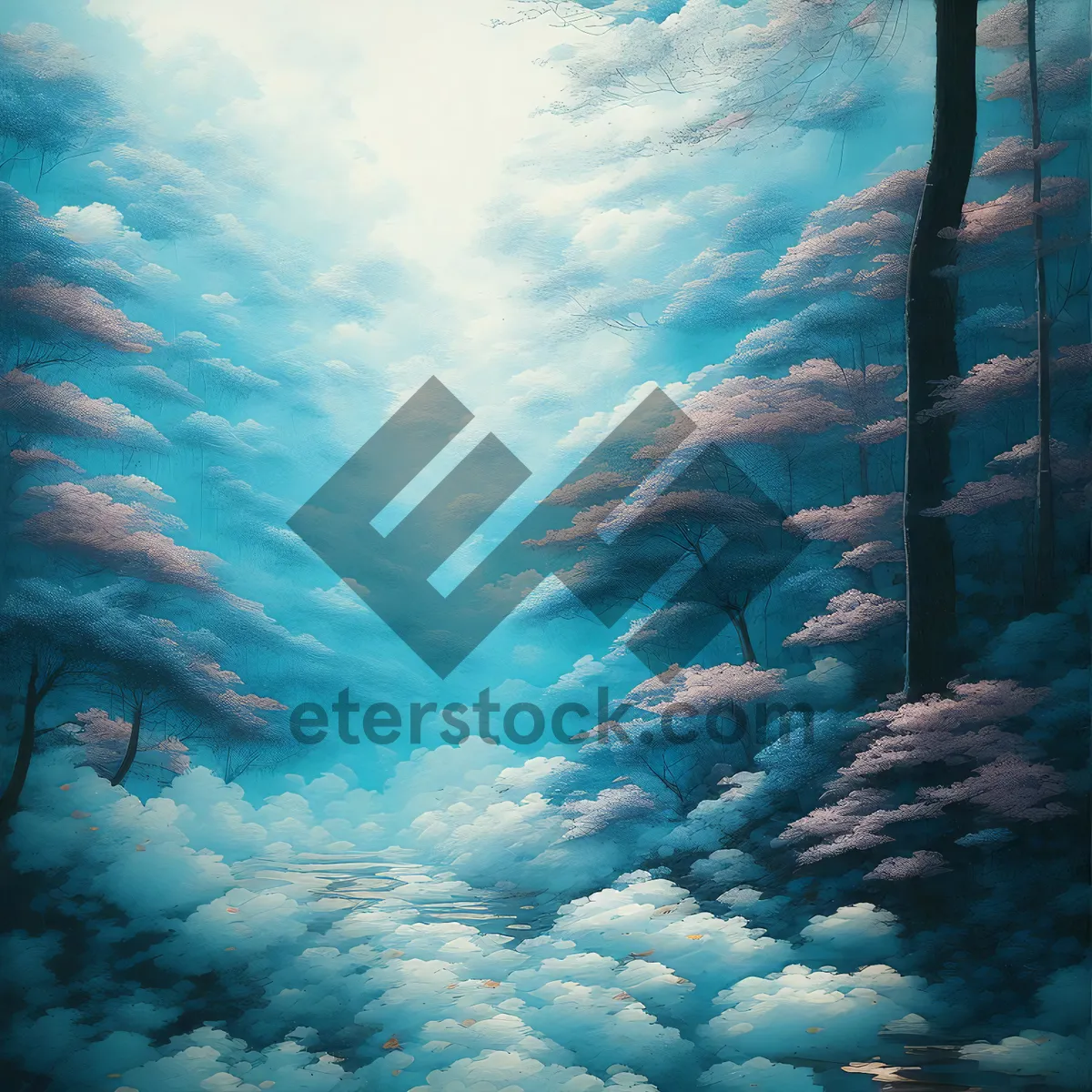 Picture of Tropical Coral Reef Underwater Diving Scene with Rays