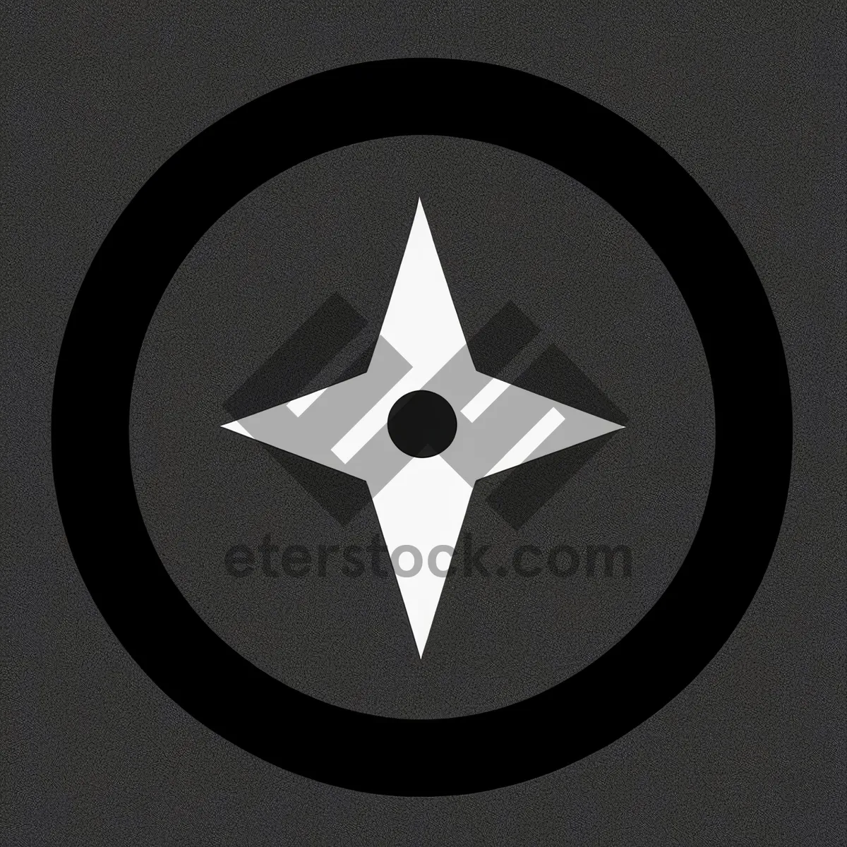 Picture of Simple Black Round Hazard Sign Icon