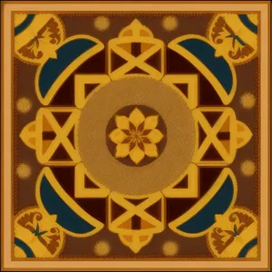 Antique Floral Arabesque Tile Design