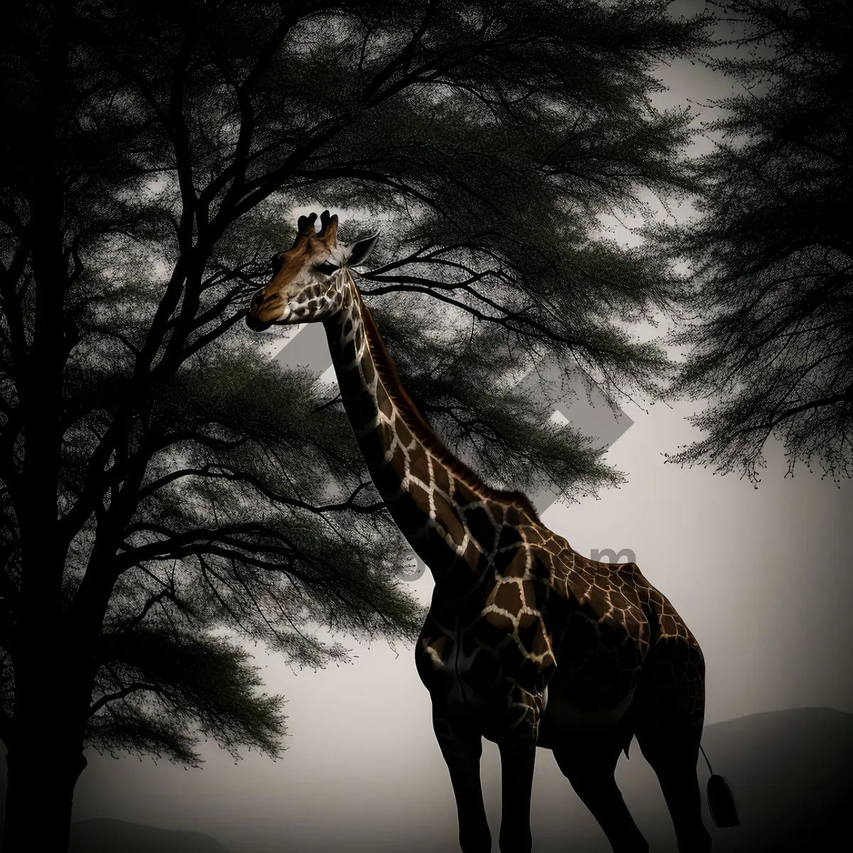 Picture of Safari Serenity: Silhouetted Giraffe at Sunset