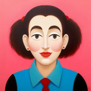 Fashion model with attractive makeup and cute hairstyle portrait.