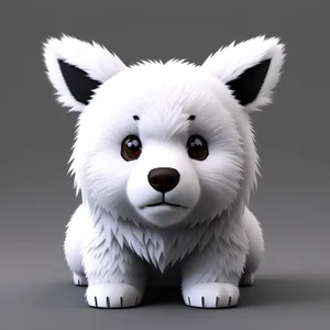 Fluffy White Teddy Bear: Cute and Playful Baby Toy