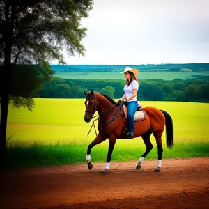 Stunning Stallion Galloping Through Rural Grass Field